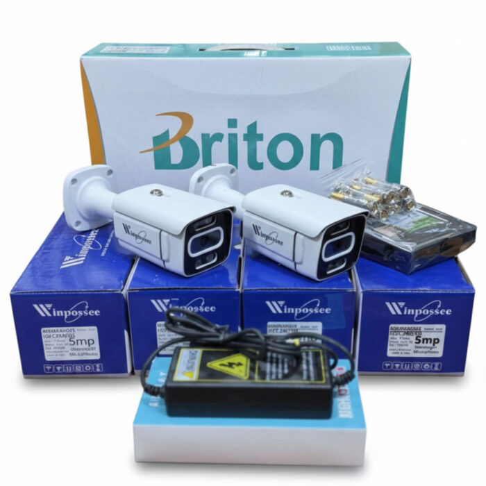 پک ۴ دوربین مداربسته ۵ مگ دید در شب رنگی با دستگاه برایتون - تصویر 2