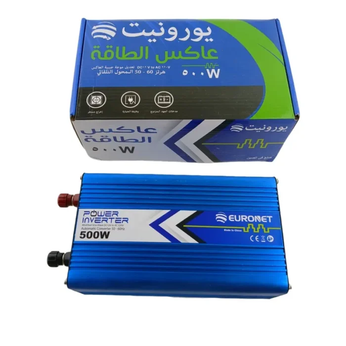 اینورتر مبدل برق خودرو 12 ولت 500 وات یورونت Euronet-500W - تصویر 1
